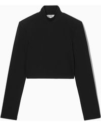 COS - Power-shoulder Cropped Top - Lyst