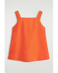 COS - Tie-Back Linen Top - Lyst