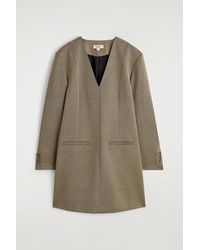 COS - Metallic Wool-Blend Tuxedo Dress - Lyst