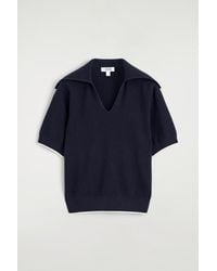 COS - Sailor-Collar Knitted Top - Lyst