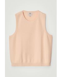 COS - Textured Knitted Cotton Tank Top - Lyst
