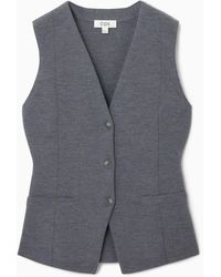 COS - Longline Knitted Wool Vest - Lyst