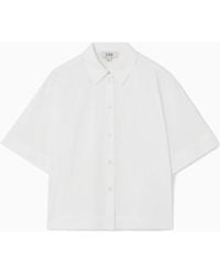 COS - Boxy Short-sleeved Poplin Shirt - Lyst