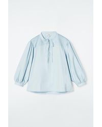 COS - Tie-detail Pleated Blouse - Lyst