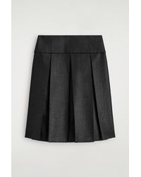 COS - Pleated Wool-Blend Skirt - Lyst
