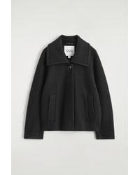 COS - Oversized Boiled-Wool Short Jacket - Lyst