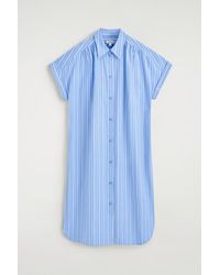 COS - Striped Short-Sleeved Cotton Shirt Dress - Lyst
