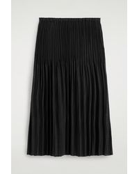 COS - Pleated Jacquard Midi Skirt - Lyst