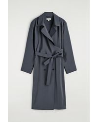 COS - Belted Trench-Detail Midi Dress - Lyst