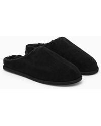 COS - Fleece-lined Suede Slippers - Lyst