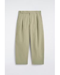 COS - Cotton-Linen Relaxed-Fit Barrel-Leg Trousers - Lyst
