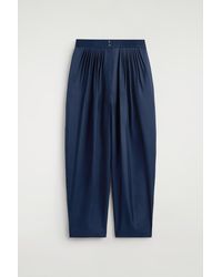 COS - Draped Pleated Silk Straight-Leg Trousers - Lyst