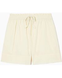 COS Regular-fit Seersucker Pajama Shorts - Natural