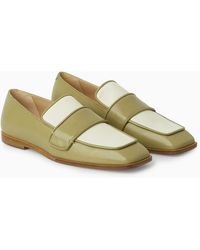 COS Square-toe Leather Loafers - White