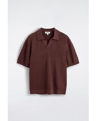 COS - Knitted Linen Polo Shirt - Lyst