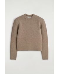 COS - Sculpted-Shoulder Merino Wool Sweater - Lyst