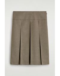 COS - Pleated Metallic Wool-Blend Skirt - Lyst