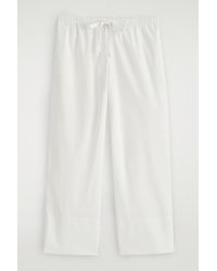 COS - Drawstring Cotton Trousers - Lyst