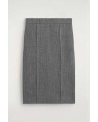 COS - Tailored Wool Midi Skirt - Lyst