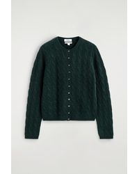 COS - Cable-Knit Cashmere Cardigan - Lyst