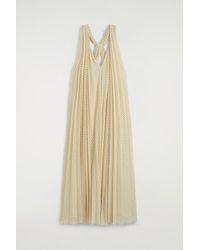 COS - Tie-Detail Pleated Georgette Maxi Dress - Lyst