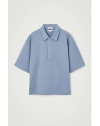 COS - Seersucker Half-zip Polo Shirt - Lyst