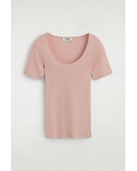 COS - Satin-Trimmed Cotton-Jersey T-Shirt - Lyst