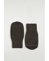 COS - Ribbed Wool Fingerless Gloves - Lyst