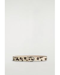 COS - Animal-Print Pony Hair-Effect Leather Belt - Lyst