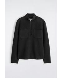 COS - Double-Faced Wool Zip-Up Sweatshirt - Lyst