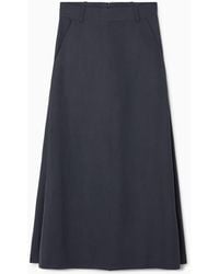 COS - Tailored Linen-blend Midi Skirt - Lyst