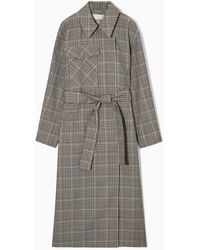 COS - Checked Utility Trench Coat - Lyst