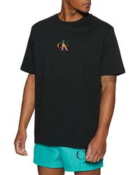 Calvin Klein Box Tee Kurzarm-T-Shirt - Schwarz
