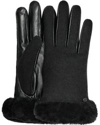 UGG Fabric Leather Shorty Tech Glo Handschoenen - Zwart