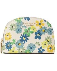 Kate Spade Make Up Bag Spencer Floral Medley Printed Pvc Small Dome Cosmetic - Multicolore