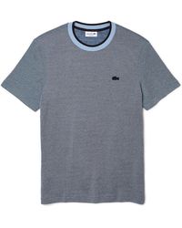 Lacoste Tipped Pique T-shirt Korte Mouwen - Blauw