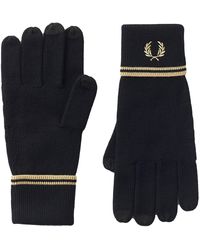 Fred Perry Twin Tipped Merino Wool Gloves - Black