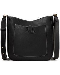 Lauren by Ralph Lauren Pebbled Leather Cameryn Crossbody Handbag - Black