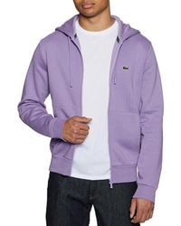 Lacoste Sweat Hooded Cotton Fleece Zip - Violet