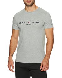 Tommy Hilfiger Core Tommy Logo Kurzarm-T-Shirt - Grau