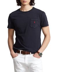 Polo Ralph Lauren Linen Patch Pocket Over Shirt Custom Regular Fit in Navy  (Blue) for Men | Lyst
