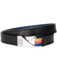 Paul Smith Leather Hook Bracelet - Zwart
