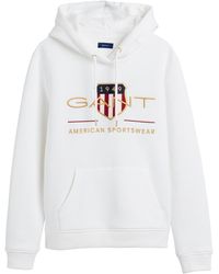 GANT Archive Shield Sweat Pullover Hoodie - White