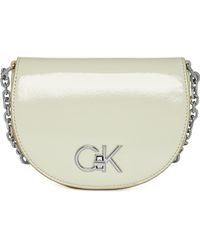 Calvin Klein Re-lock Mini Saffiano Handbag - Naturel