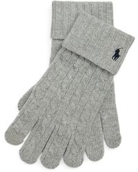Polo Ralph Lauren Cable-knit Wool-blend Touch Gloves - Gray