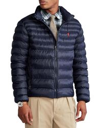 Polo Ralph Lauren Synthetic Quilted Walking Coat in Blue for Men - Lyst
