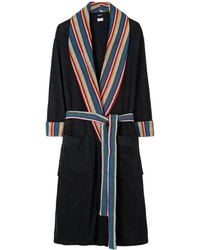 Homme Vêtements Vêtements de nuit Artist Stripe Trim Dressing Gown Coton Paul Smith pour homme en coloris Noir 