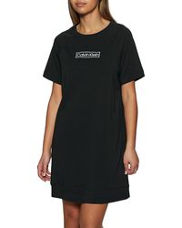Calvin Klein Short Sleeve Nightshirt Pyjama - Zwart