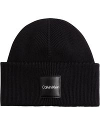 Calvin Klein Bonnet Fine Cotton Rib - Noir