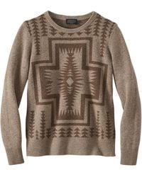 Pendleton Harding Lambswool Crewneck Sweater - Brown